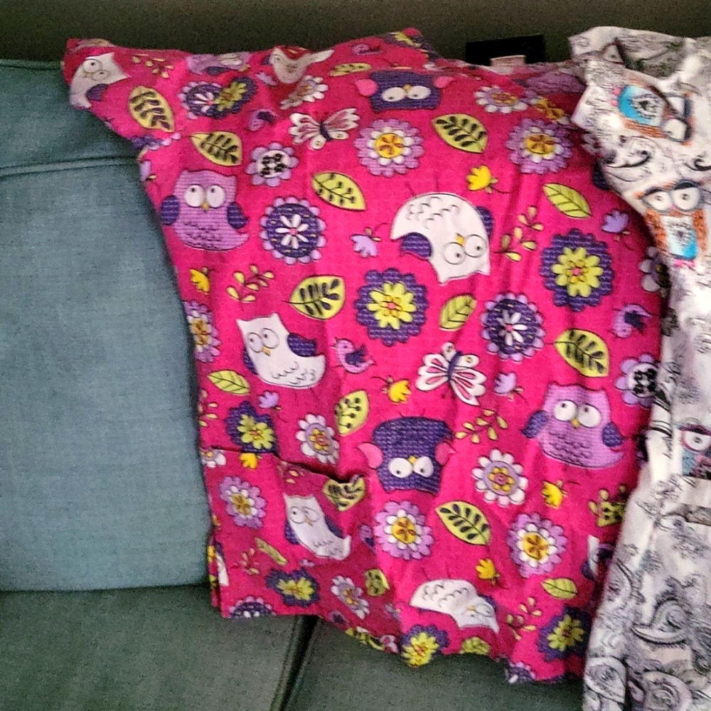 Owl scrub tops